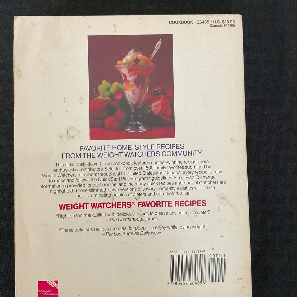 Vintage Weight Watchers Favorite Recipes Cookbook‎ Plume Softcover Low Calorie